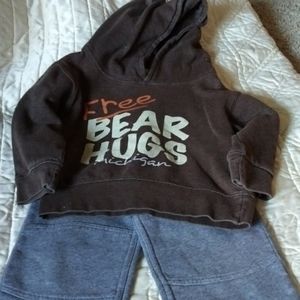 Set Grey Reinforced Knee Carter's  and Bear Hug Free Sweatshirt Make offer